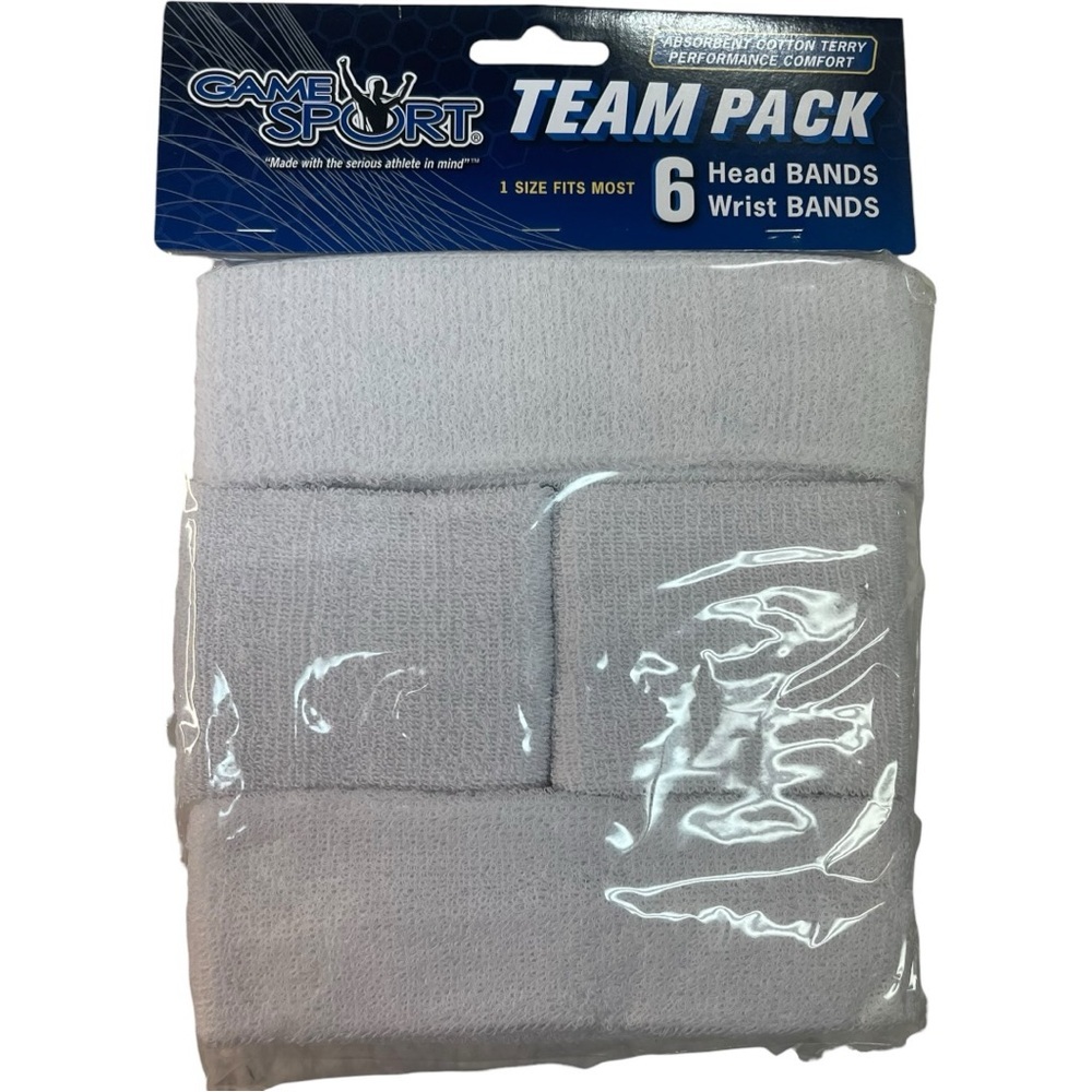 Game Sport Headbands and Wristbands 12-pack White